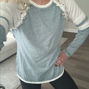 Lace-Up Long Sleeve T-Shirt
